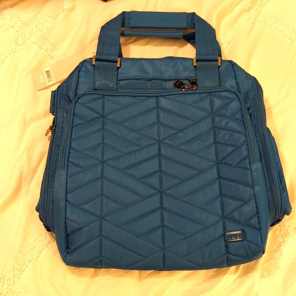 lug Quilted Tote in Blue
